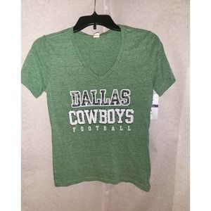 DALLAS COWBOYS GREEN V-NECK T-SHIRT SIZE S